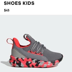 Kids Gray and Red Sneakers
